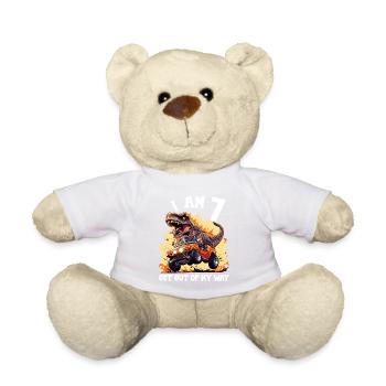 T-Rex conduit un camion monstre J’ai 7e anniversaire - Nounours - blanc - Devant