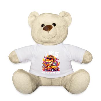 T-Rex fährt Monster Truck Ich bin 5. Geburtstag - Teddy - Weiß - Vorne