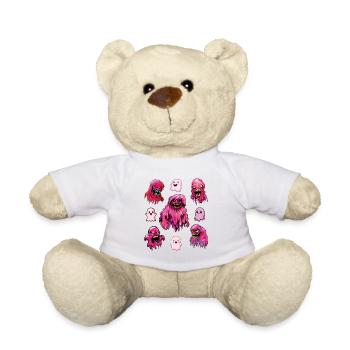 Gruselige und niedliche rosa Geister - Teddy - Weiß - Vorne