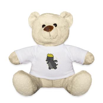 Construction Worker Mole Animal Earthen Mound - Teddy Bear - white - Front