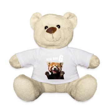 6 Jahre Kleiner Roter Panda Pandas 6. Geburtstag - Teddy - Weiß - Vorne