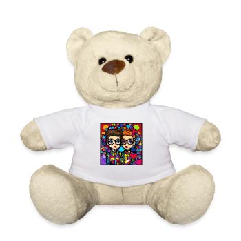 Cœurs d’amour et amants amoureux amoureux - Nounours - blanc - Devant