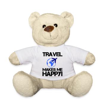 travel happy - Teddy Bear - white - Front