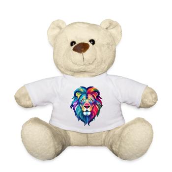 Lion coloré et cool - Nounours - blanc - Devant