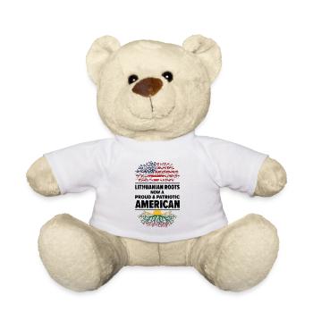 Lituanien Américain Patriot USA Cultivé - Nounours - blanc - Devant