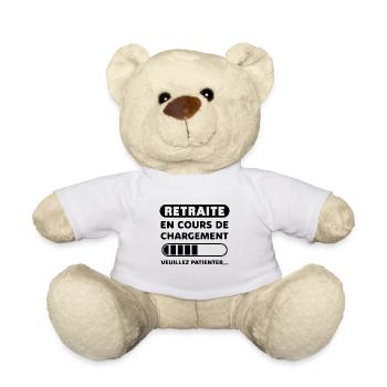 Départ En Retraite Humour Retraite En Cours - Nounours - blanc - Devant