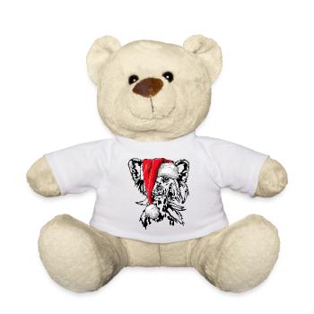 Père Noël chinois Chien à crête Signes de Noël - Nounours - blanc - Devant