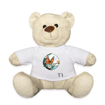 Beautiful butterfly design on the branch - Teddy Bear - white - Front