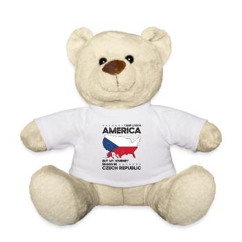 Czech American Patriot USA Grown Czech Republic - Teddy Bear - white - Front