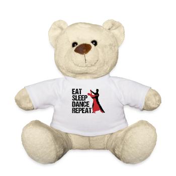 Mantra de répétition Manger, dormir, danser - Nounours - blanc - Devant