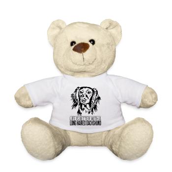 La vie de teckel à poil long est meilleure Dog Wilsigns - Nounours - blanc - Devant