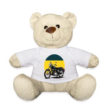 Vintage Motorrad Illustration - Teddy - Weiß - Vorne