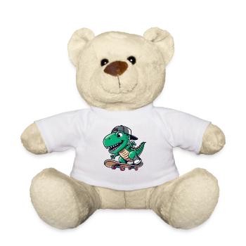 TRex Dino Tyrannosaurus Skateboard - Teddy - Weiß - Vorne