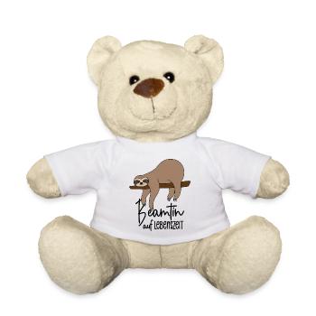 Beamtin auf Lebenszeit - Faultier - Teddy - Weiß - Vorne