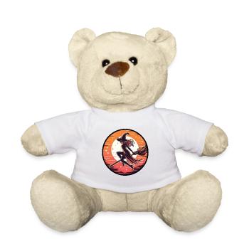 Hexe auf dem Besen - Teddy - Weiß - Vorne