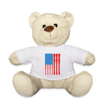 Joueur de flûte patriotique américain - Nounours - blanc - Devant