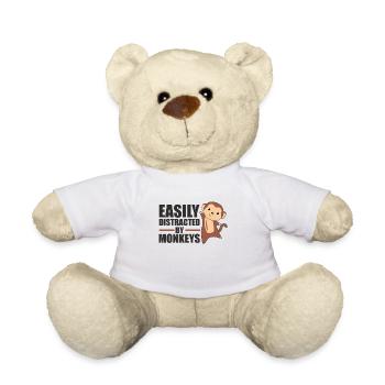 Facilement distrait par les singes - singe mignon - Nounours - blanc - Devant