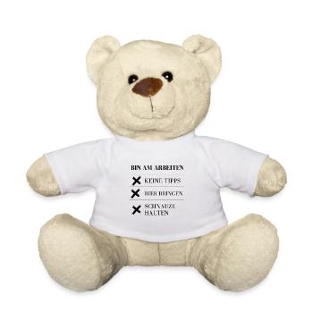 Bin am Arbeiten! - Teddy - Weiß - Vorne