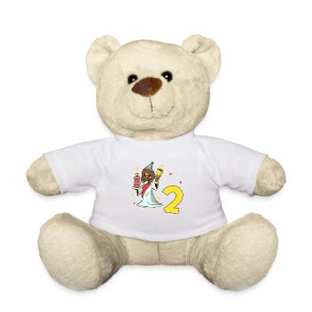 Avec Jésus - Anniversaire des enfants 2 ans - Nounours - blanc - Devant