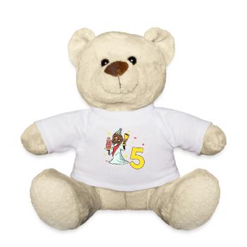 Avec Jésus - Anniversaire des enfants 5 ans - Nounours - blanc - Devant