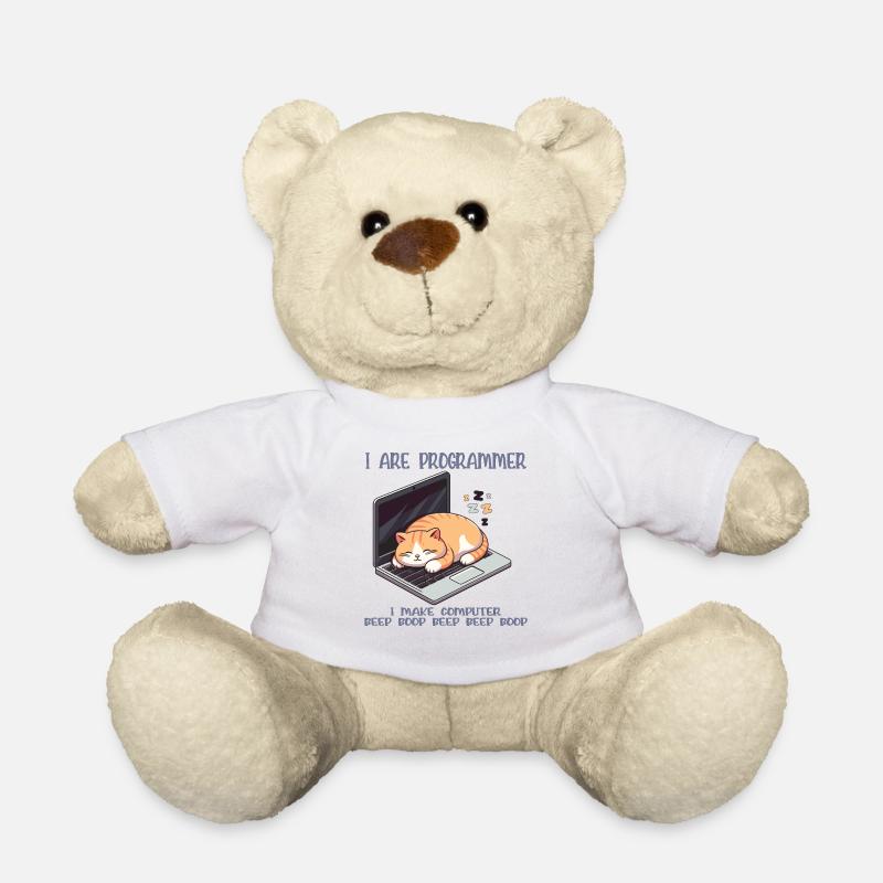 Je suis programmeur, gros chat endormi - Nounours - blanc