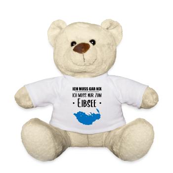 "Ich muss nur zum Eibsee" - Berge und See Design - Teddy - Weiß - Vorne