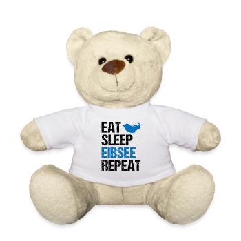 Life Cycle at Lake Eibsee - Eat, Sleep, Repeat - Teddy Bear - white - Front