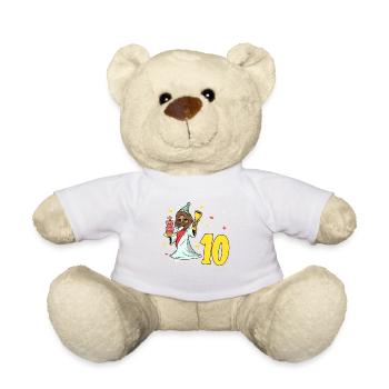 Avec Jésus - Anniversaire des enfants 10 ans - Nounours - blanc - Devant
