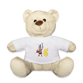 With Centurio - Children's Birthday 6 Years - Teddy Bear - white - Front