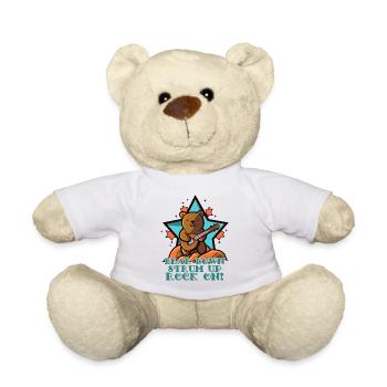 Musique Guitariste Ours avec Guitare - Nounours - blanc - Devant