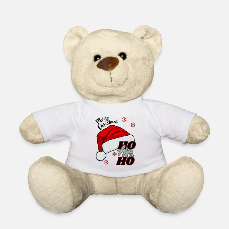 Frohe Weihnachten HO HO HO HO - Teddy - Weiß