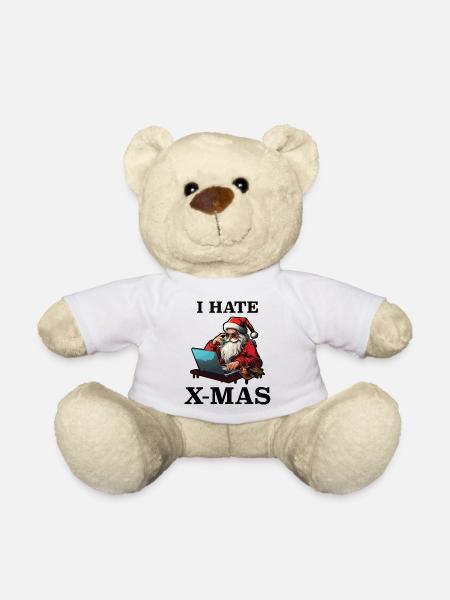 Tech Santa Hates Christmas - Teddy Bear - white