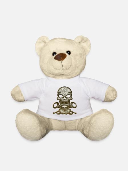 Schädel Totenkopf - Teddy - Weiß