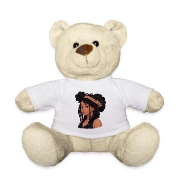 Hübsche Frau mit Dreadlocks - Teddy - Weiß - Vorne