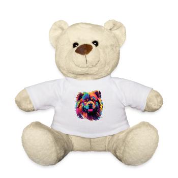 Wasserfarben Farbenfroher Chow Chow - Teddy - Weiß - Vorne