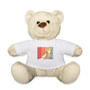 Wellensittich Retro Welli Vintage - Teddy - Weiß - Vorne