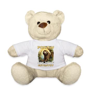 Lustiges Faultier auf einem Baum witziger Spruch - Teddy - Weiß - Vorne