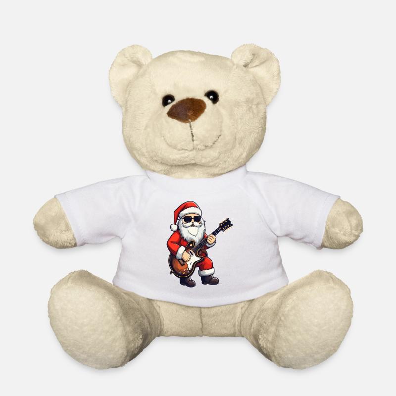 Weihnachtsmann Weihnachten Gitarre Heiligabend - Teddy - Weiß