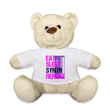 Eat Sleep Synth Repeat Music Cycle Gift - Teddy Bear - white - Front