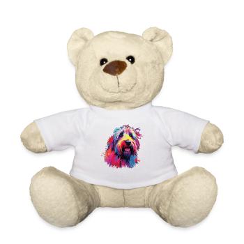 Wasserfarben Farbenfroher Bearded Collie - Teddy - Weiß - Vorne