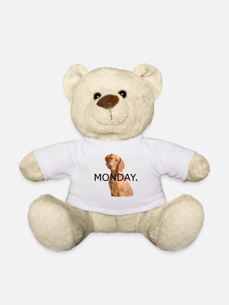 Montagsmüder Hund Lustiger Spruch Geschenk - Teddy - Weiß