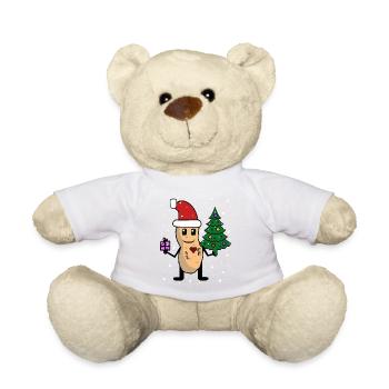 Santa Nikolaus Erdnuss Weihnachtsmann Nuss Kinder - Teddy - Weiß - Vorne