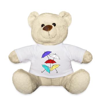 Umbrella Umbrellas Umbrella Storm Weather - Teddy Bear - white - Front