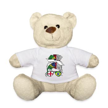Moitié Brésilienne Moitié Anglaise Fille Brésil Angleterre - Nounours - blanc - Devant