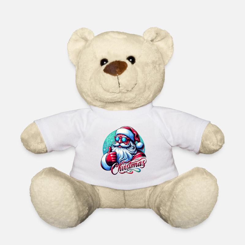 Merry Christmas Weihnachten Weihnachtsmann - Teddy - Weiß