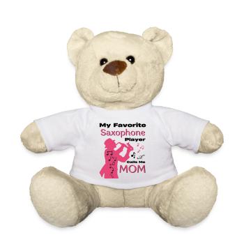 Mon saxophoniste préféré m’appelle maman famille - Nounours - blanc - Devant