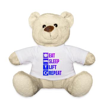 Weightlifting Women's Fitness Strength Training Endurance - Teddy Bear - white - Front