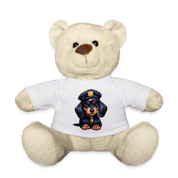 Teckel policier - Nounours - blanc - Devant