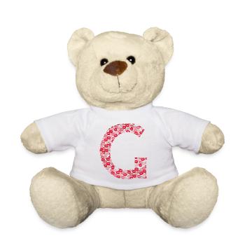 Buchstabe G - Kuss-Shirt - Teddy - Weiß - Vorne
