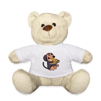 Coonhound Dog Pizza - Teddy Bear - white - Front